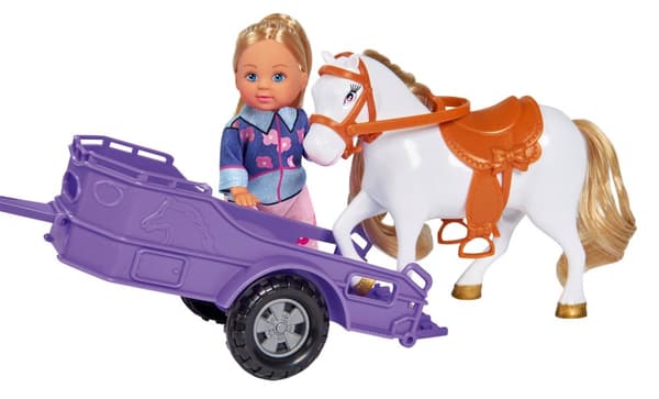 Evi Love Docka med bil och hästsläp