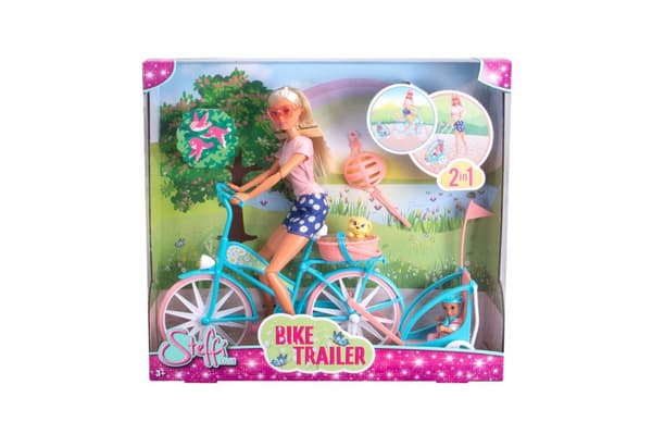 Steffi Love Cykel med cykelkärra och dockor