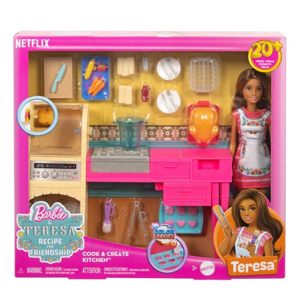 Barbie Teresas Kjøkken Lekesett med Dukke og Tilbehør