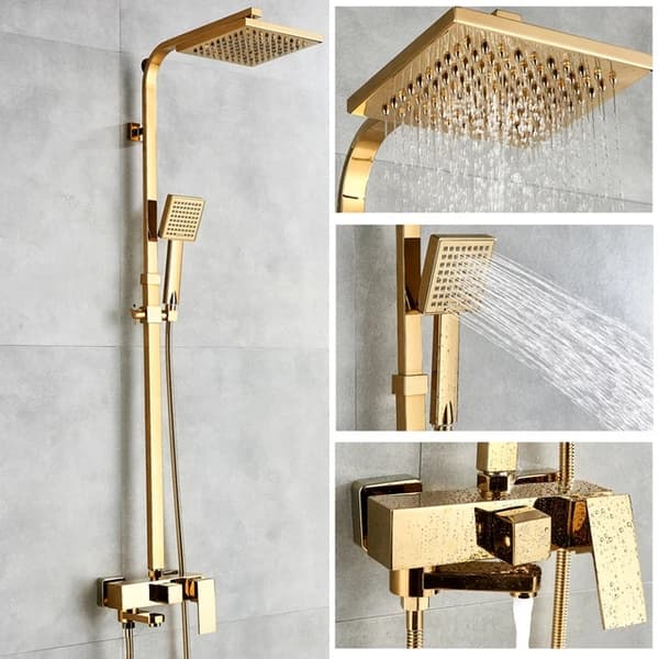Badeværelsesarmatur, Luksus Guld Finish, Vægmonteret Design, Type A
