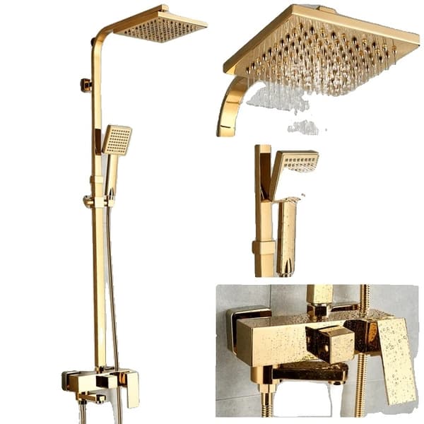 Badeværelsesarmatur, Luksus Guld Finish, Vægmonteret Design, Type A
