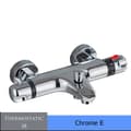 Miniatyrbillede 2 af 2: Termostatisk bruseblander ventil, vægmonteret, dobbelt håndtag kontrol, Chrome E