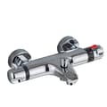 Miniatyrbillede 1 af 2: Termostatisk bruseblander ventil, vægmonteret, dobbelt håndtag kontrol, Chrome E
