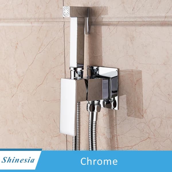 Duschblandare Bidetkran, Mattsvart Finish, Kall- och Varmvattenblandare, Chrome