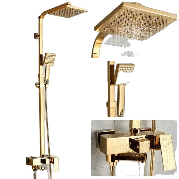 Badeværelsesarmatur, Luksus Guld Finish, Vægmonteret Design, Type A