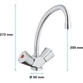 Miniatyrbillede 3 af 5: Vaskbatteri - GROHE - Costa Trend - Høj tud - Krom - 5 års garanti