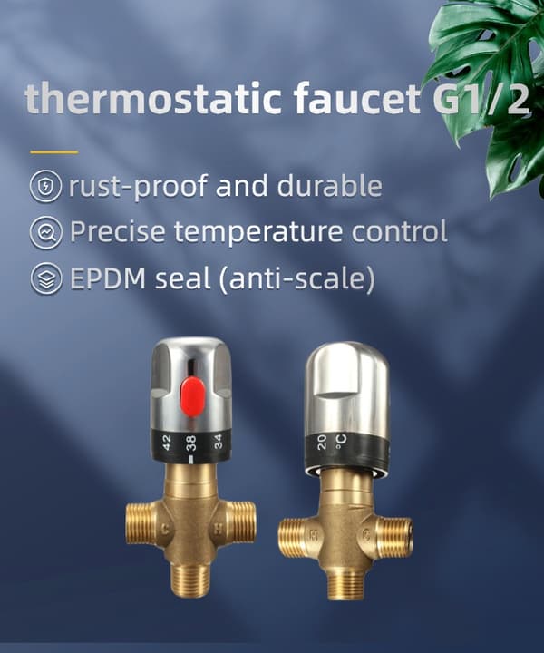 Termostatarmatur G1/2" – præcis temperaturstyring til håndvaske, bideter og brusere