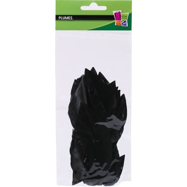 50 klippta fjädrar - Svart 6 cm