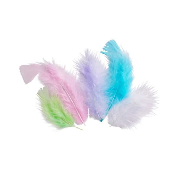 Plumes Sortiment pastell 10 cm 50 stycken