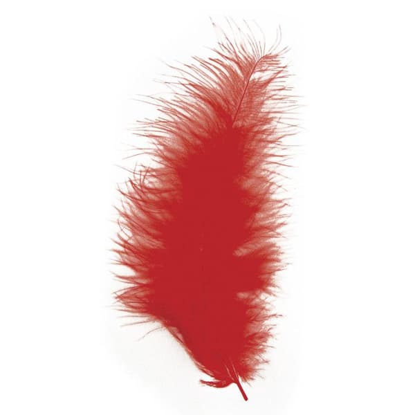 Dunig fjäder, röd, 10 - 15 cm, 15 st {färg}