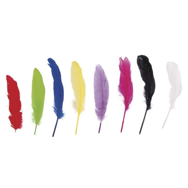 Gåsfjäder, Färgad, 16 - 20 cm, 8 st {färg}