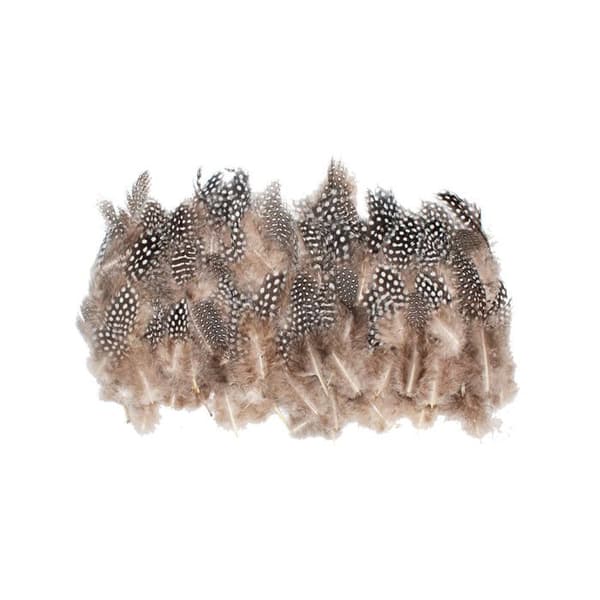 Naturliga fjädrar av guinea fowl 4/7 cm 10g