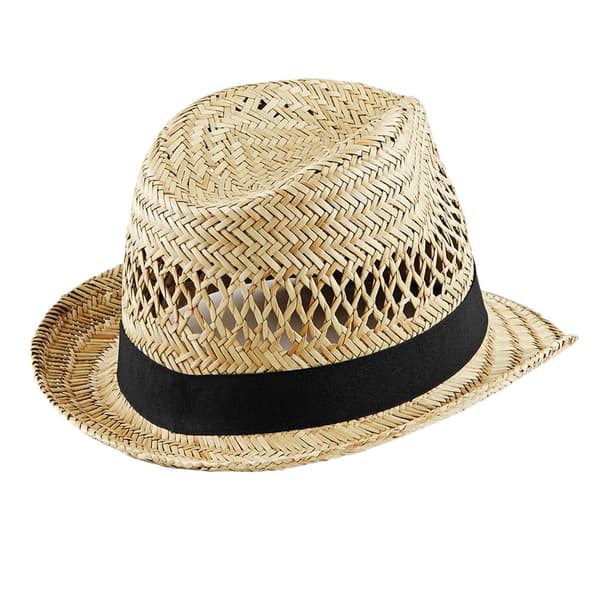 Beechfield Straw Summer Trilby Natural S-M