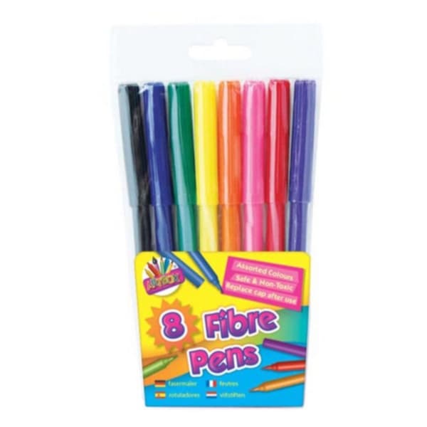 ArtBox 8 farvepenne med fin spids med fiberfarve Multicoloured One Size