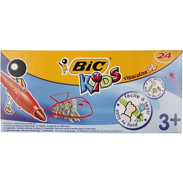 Bic Visa Color tusch - Mixade Färger - 3 mm - 24 st