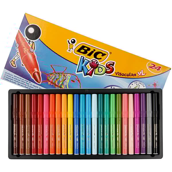Bic Visa Color tusch - Mixade Färger - 3 mm - 24 st