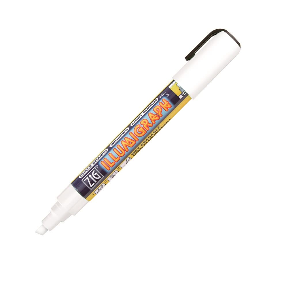ZIG Illumigraph Vit - 6 mm - Griffelpenna - Fluorescerande