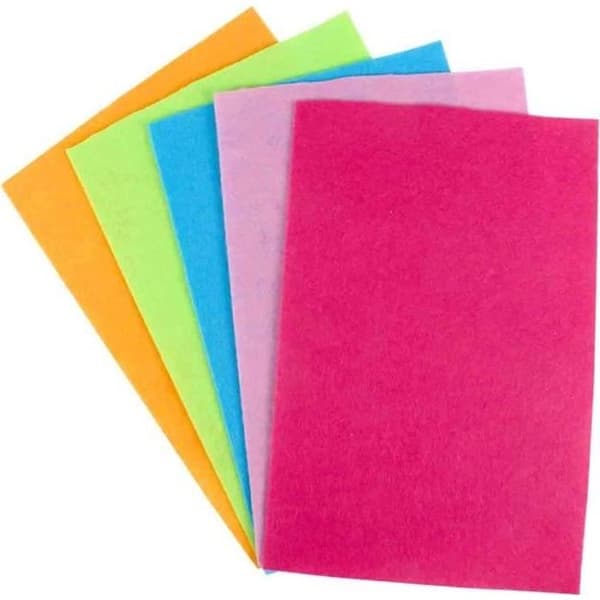 Filttyg - MÉGACRÉA - 20 x 30 cm - Pack med 5 st - Trendiga färger - Perfekt för hantverk
