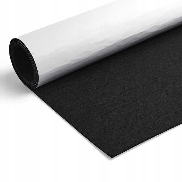 Selvklæbende sort filt tæppe - polstringsmateriale 50x100cm
