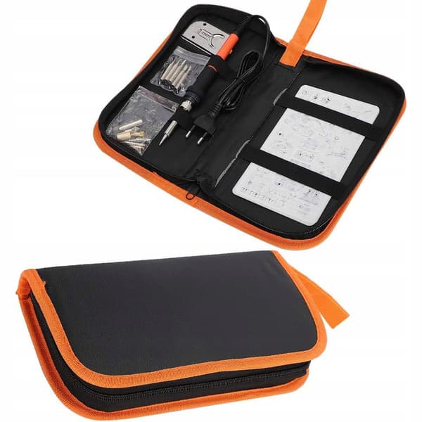 Rosfix Loddekolbe 80W OC80W + Mat 20x30 + Svamp + Blik 0,8x10 + Bukket pincet + Sort isoleringstape + penalhus
