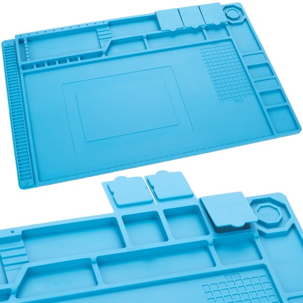 Silikone loddemåtte med organizer 450 x 300 mm