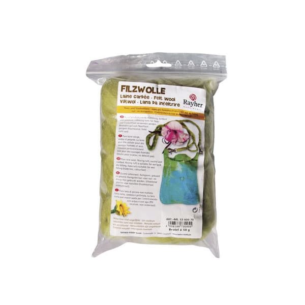 Virgin ull, ljus oliv, 50g påse