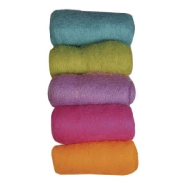 Virgin ull, "Easy going" Sommarmix, Fleece, 5 färger à 20g