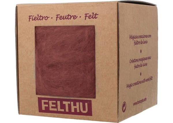 Feutrine - ullfilz - kit för filtning Innspiro - 1422 - FELTHU, Mörkröd, Liten