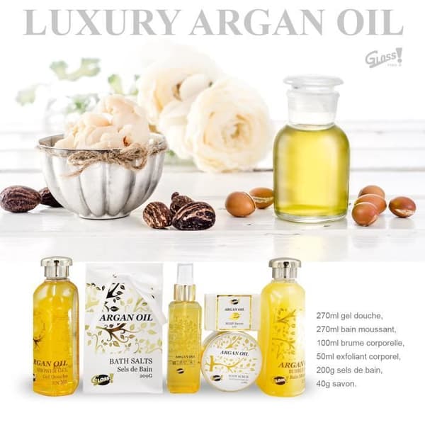 Present Set - GLOSS - Naturbadrum med arganolja - 6 stycken - Vuxen - Unisex