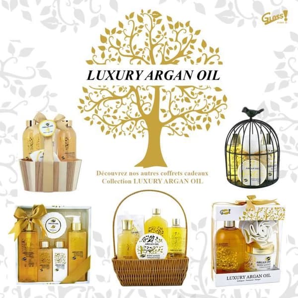 Present Set - GLOSS - Naturbadrum med arganolja - 6 stycken - Vuxen - Unisex