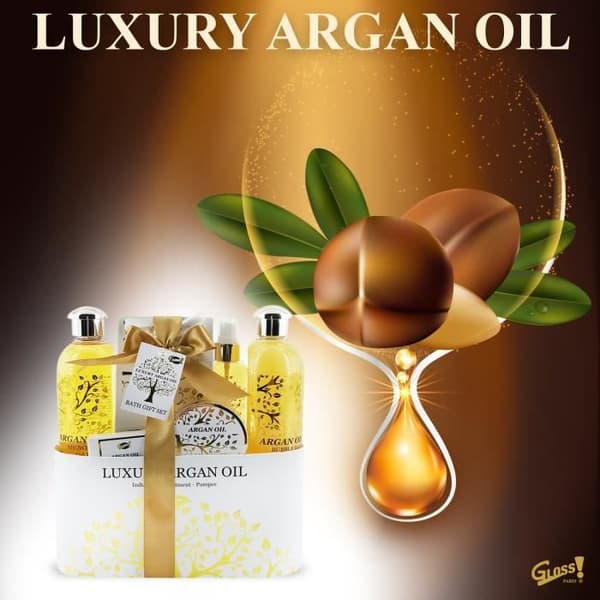 Present Set - GLOSS - Naturbadrum med arganolja - 6 stycken - Vuxen - Unisex
