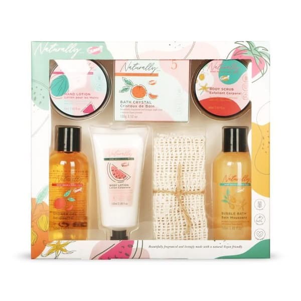 Badkit - GLOSS - Naturligt - 7 delar - Duschgel 160ml - Bubblesbad 160ml - Handduk i sisal