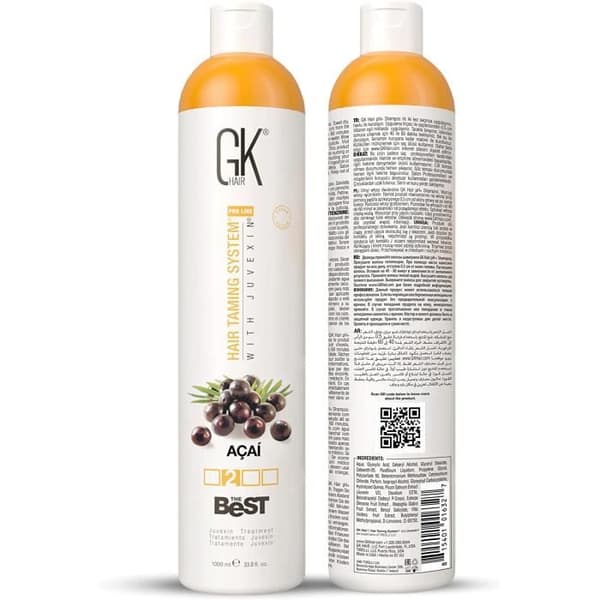 GK HAIR Global Keratin Det Bästa ACAI (33.8 Fl Oz/ 1000 ml) Vegansk Smoothing Keratin Hårbehandling Professionell Brasiliansk Komplex