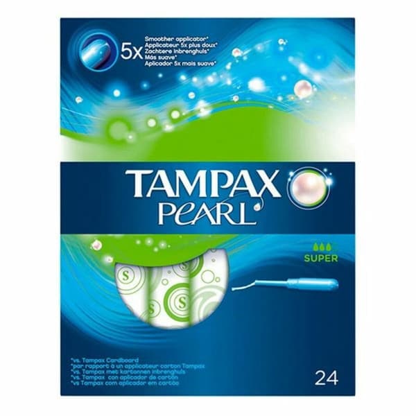 Tampoonipaketti Pearl Super Tampax Tampax Pearl (24 uds) 24 uds