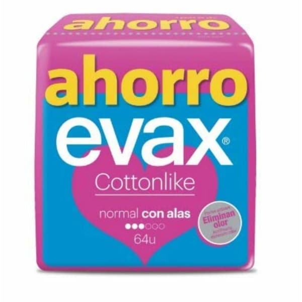 Normaali terveysside ilman siipiä Evax Cottonlike 64 osaa