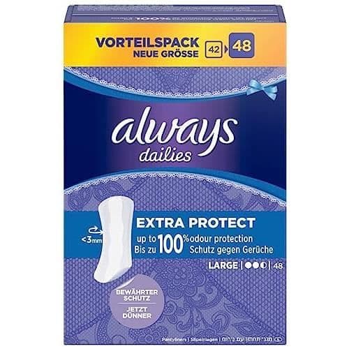 SKYDDAR ALLTID DAGLIGT FÖRPACKNING MED 48 LÅNGT TROSA MED FÄRSK DOFT,