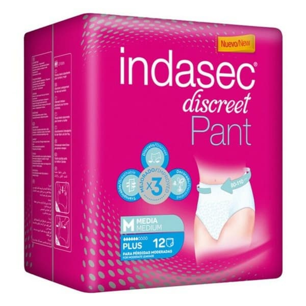 Inkontinenssisuojat Pant Plus Indasec Pant Plus (12 uds) 12 osaa