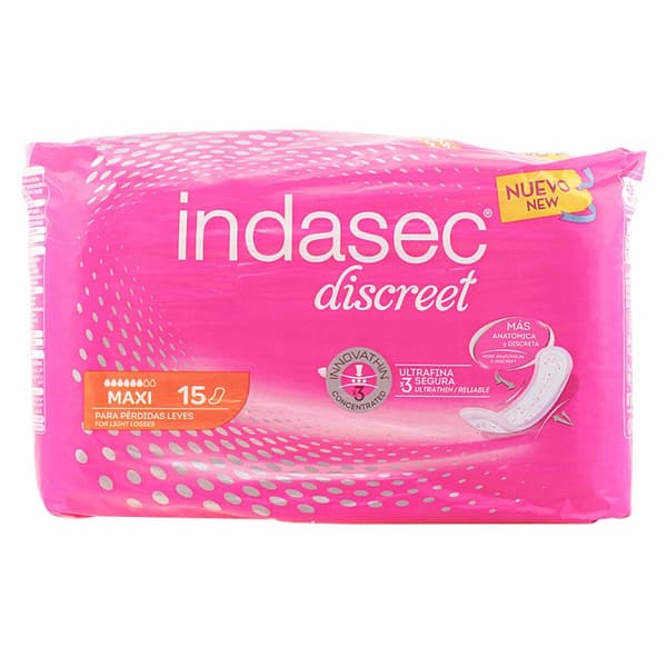 Inkontinens Sanitærpute Discreet Maxi Indasec () - 15 Enheter
