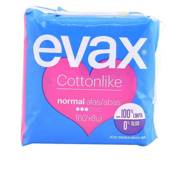 Normal Sanitærputer med Vinger CottonLike Evax - 16 Enheter