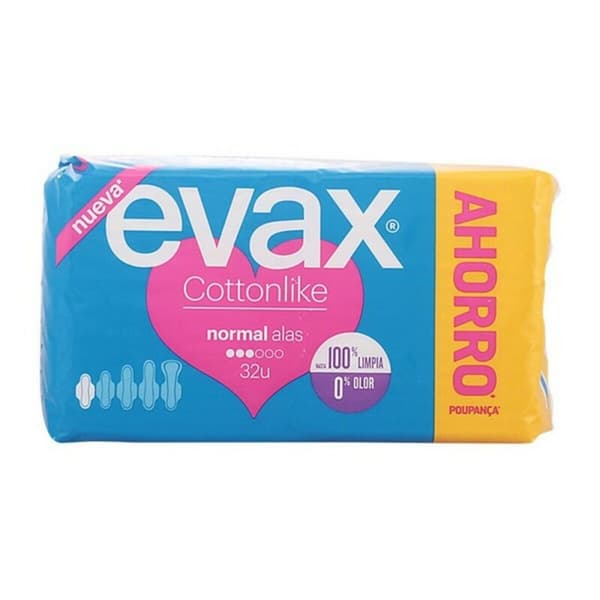 Normal Sanitærputer med Vinger CottonLike Evax - 16 Enheter