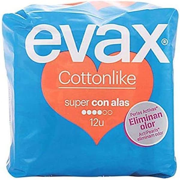 Superkompresser - EVAX - Bomullsliknande - 12 enheter - Antiläckbarriär - Dam - Medelflöde