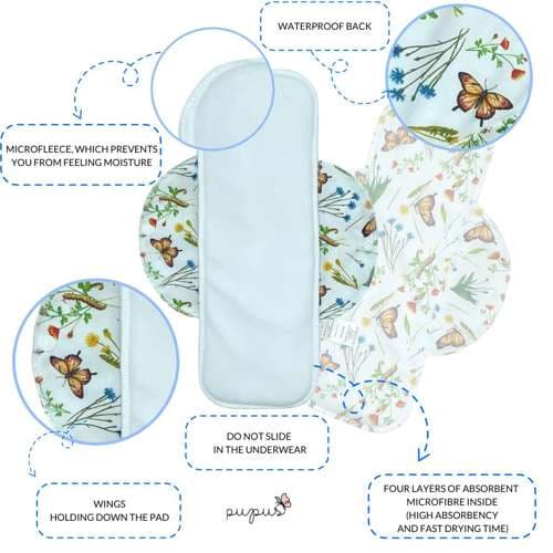 Naisten inkontinenssityyny - valkoinen