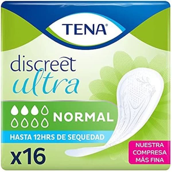 DISKRET ULTRA-kompress för normal inkontinens - TENA - 16 enheter - Antiläckbarriär - Vuxen