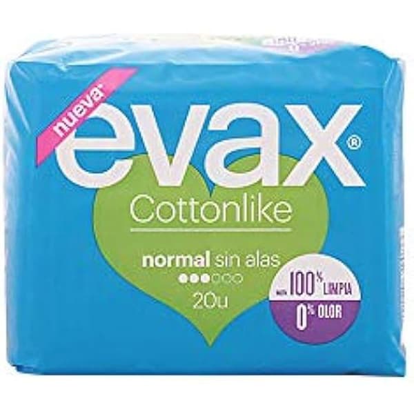 Sanitetsbindor - EVAX - Normal - Paket om 20 - Anti-läckagebarriär - Medelflöde