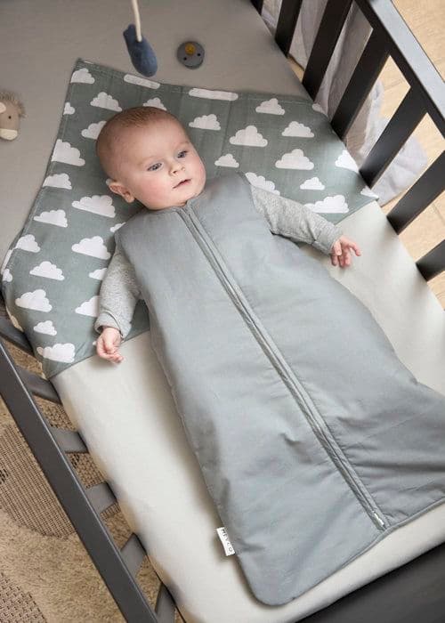 Meyco Baby Clouds/Dots/Feathers hydrophila servetter - paket med 3 - sten grön - 70x70cm