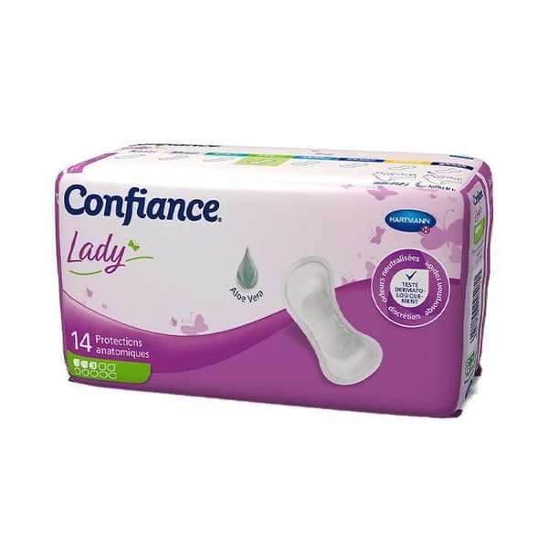 Anatomiska skydd - Hartmann - Confiance Lady - Aloe Vera - 3 droppar - 14 enheter
