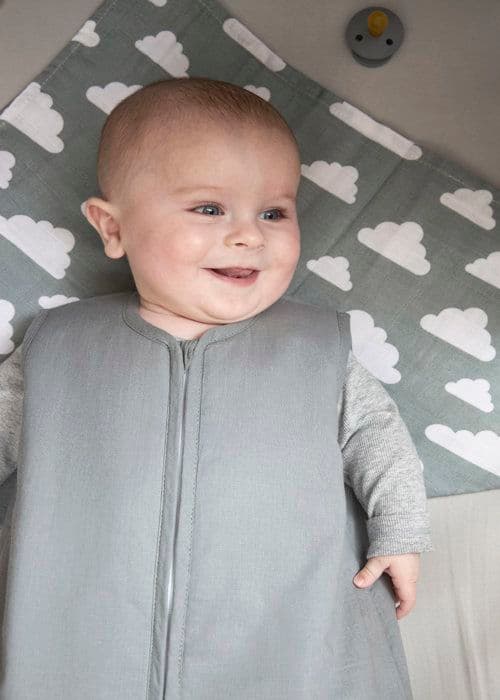 Meyco Baby Clouds/Dots/Feathers hydrophila servetter - paket med 3 - sten grön - 70x70cm