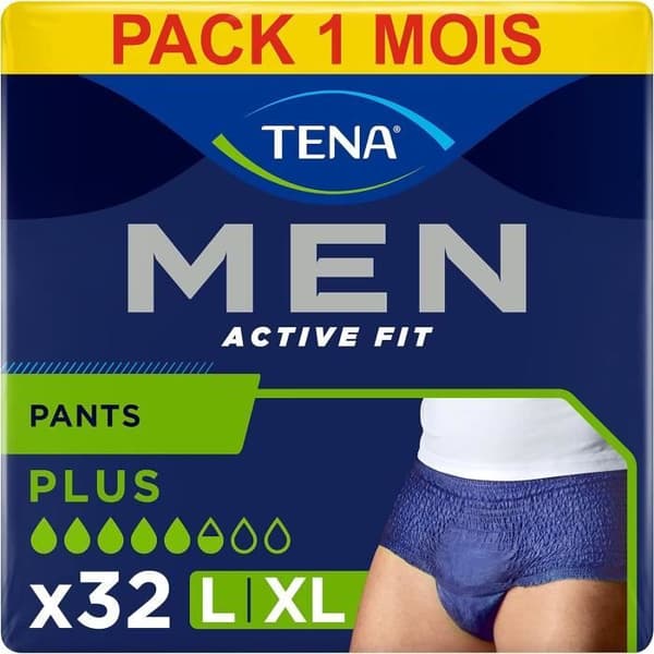 Absorberande underkläder - TENA - Men Active Fit - Storlek L - 32 stycken - Inkontinens