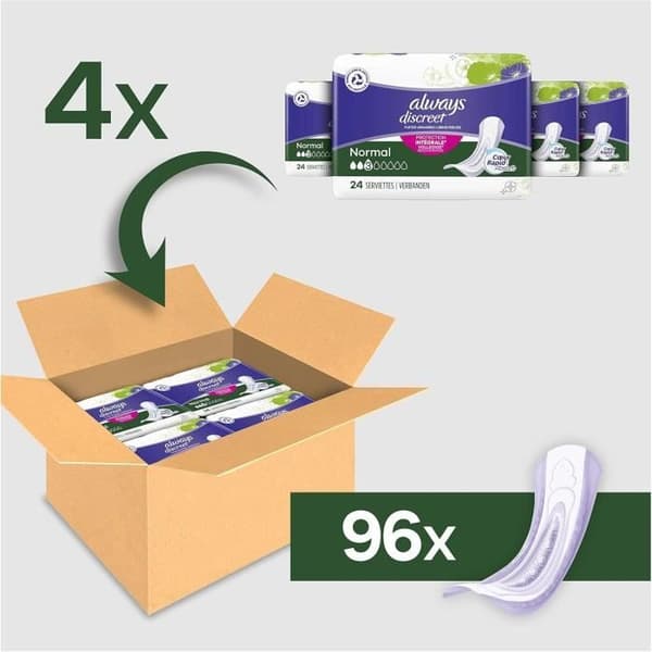 Tamponger för urinläckage - ALWAYS DISCREET - Normal - 96 enheter - Absorberande skydd