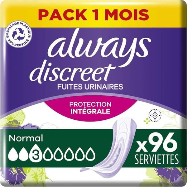 Tamponger för urinläckage - ALWAYS DISCREET - Normal - 96 enheter - Absorberande skydd